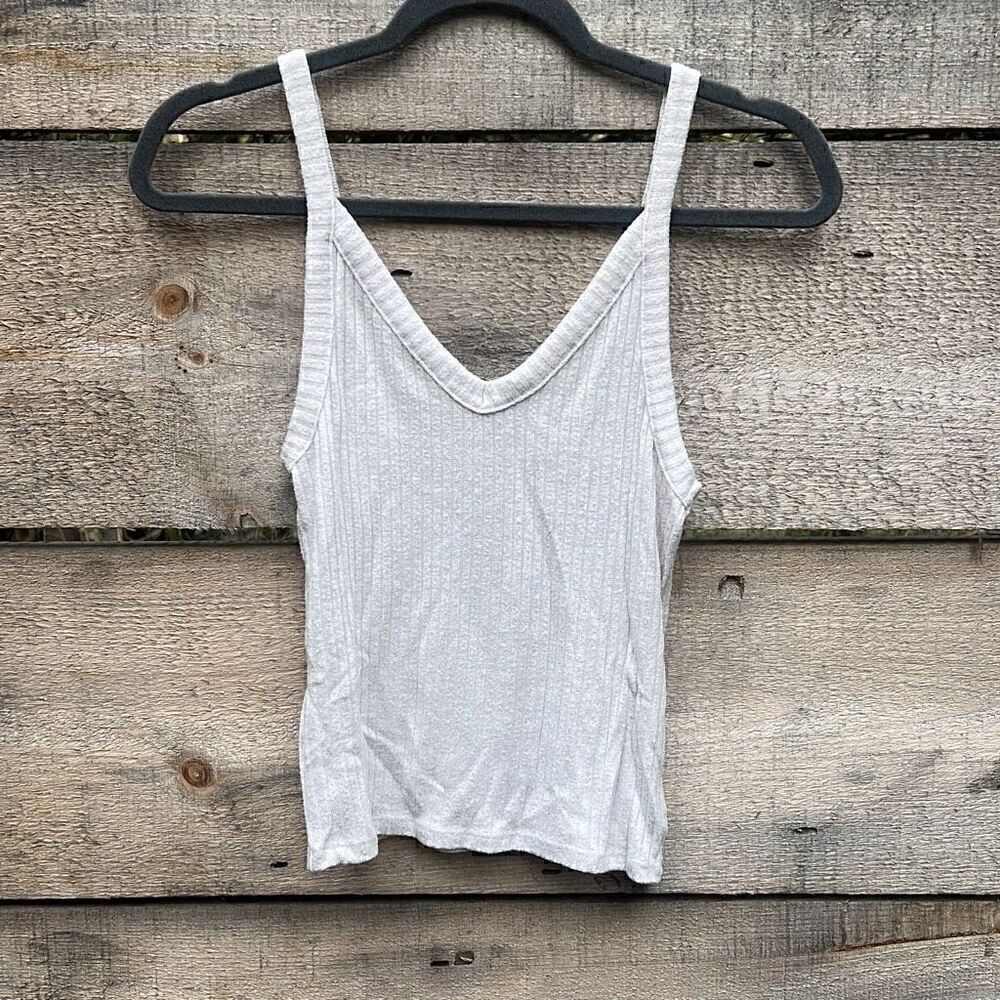 American Eagle Outfitters Soft & Sexy Women's White Sleeveless Ribbed Tank Top